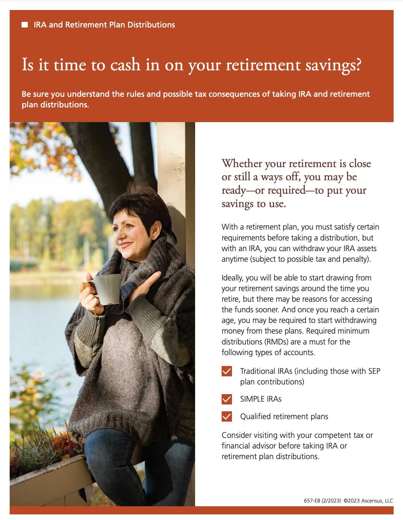 IRA and Retirement Plan Distributions