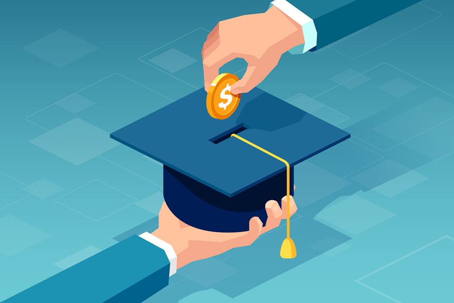 A man paying for his education
